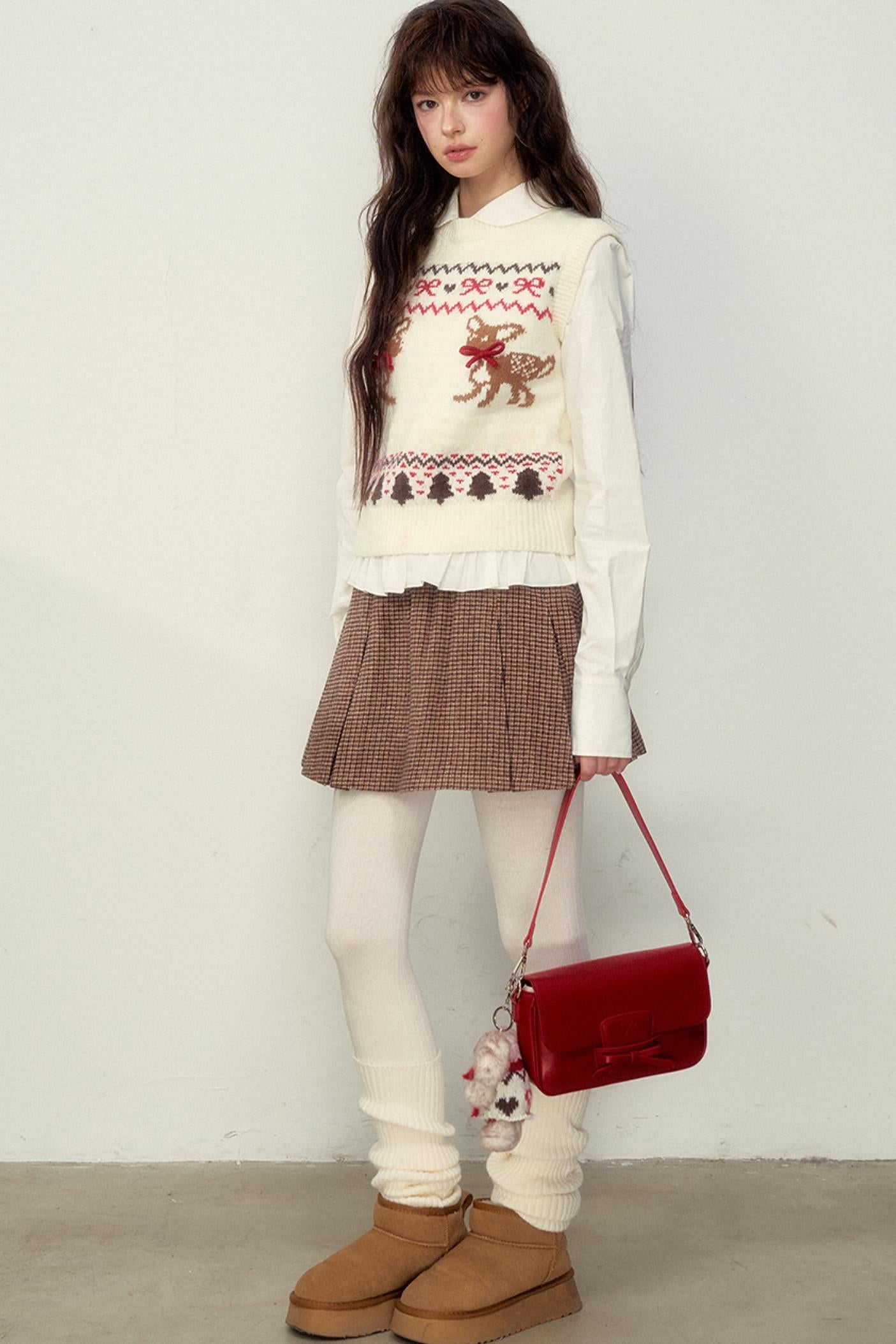 College Style Fair Island Fawn Knit Sweater