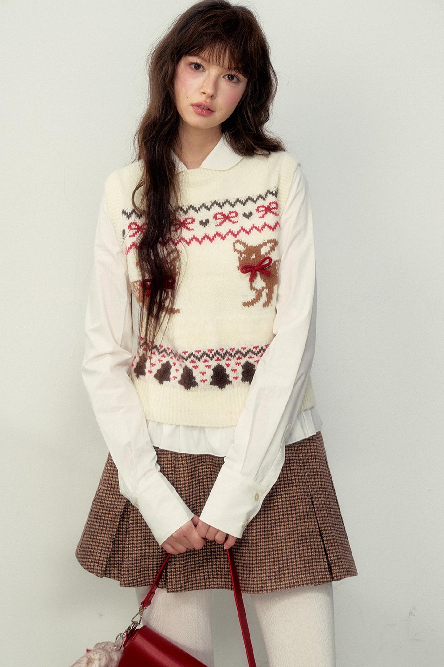 College Style Fair Island Fawn Knit Sweater