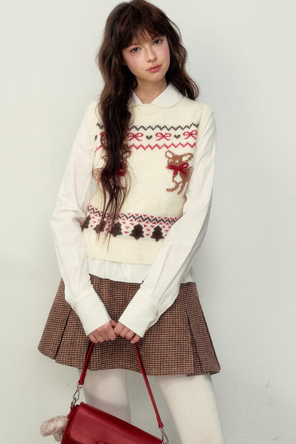 College Style Fair Island Fawn Knit Sweater