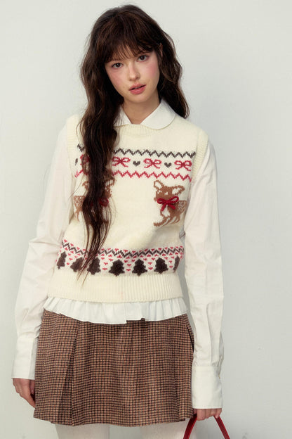 College Style Fair Island Fawn Knit Sweater