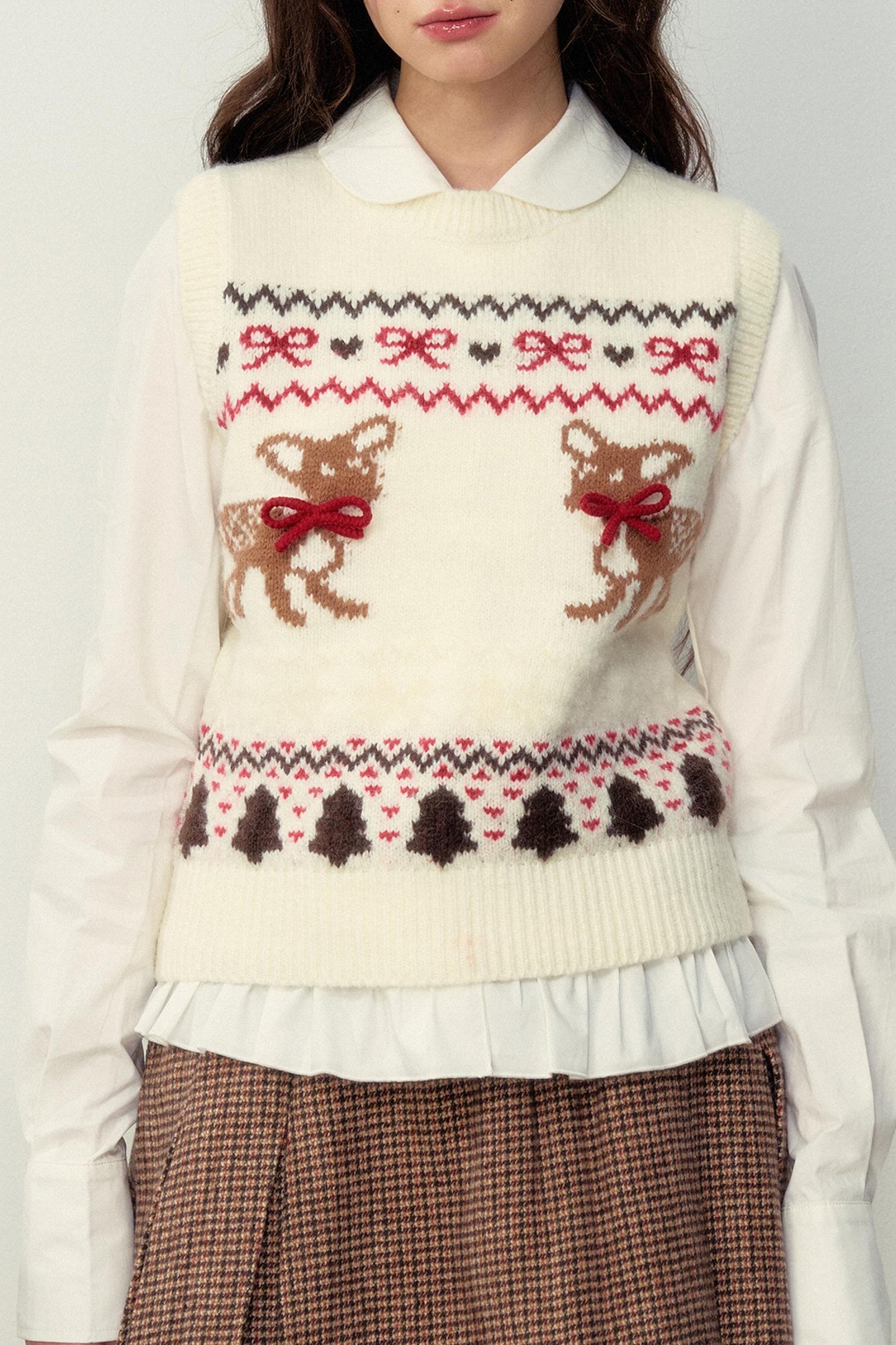 College Style Fair Island Fawn Knit Sweater