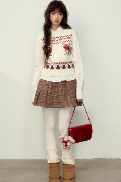 College Style Fair Island Fawn Knit Sweater