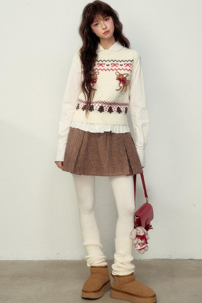 College Style Fair Island Fawn Knit Sweater