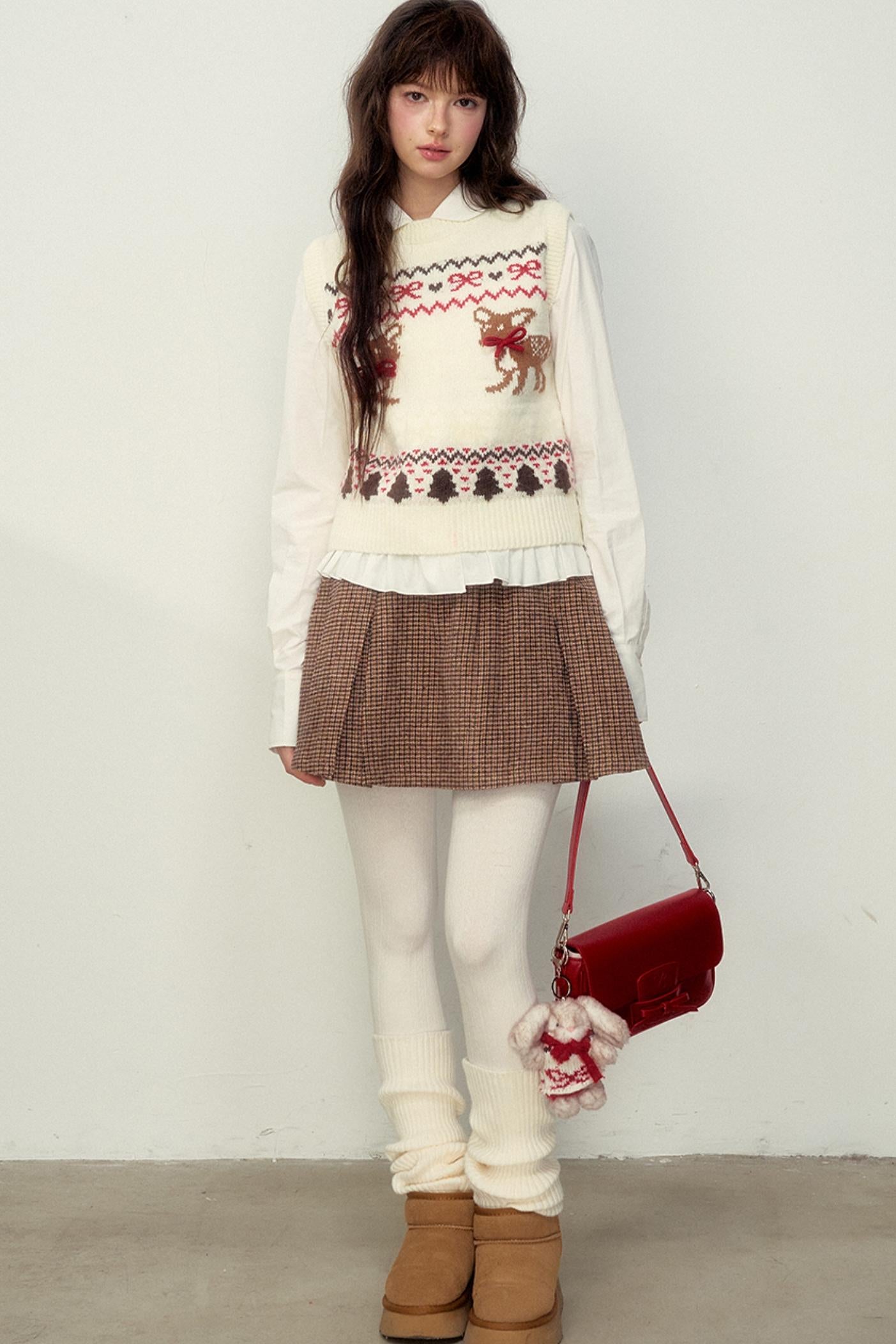 College Style Fair Island Fawn Knit Sweater