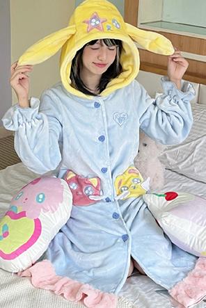 Cute Hooded Animal Mink Fur Nightdress