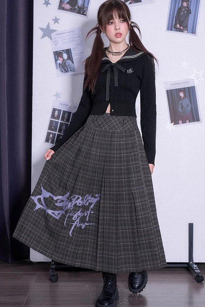 Fighting Spirit Pleated Long Skirt