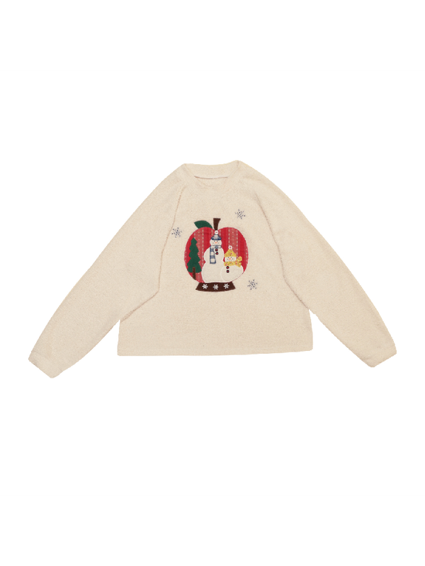 Snowman appliqué Christmas sweater