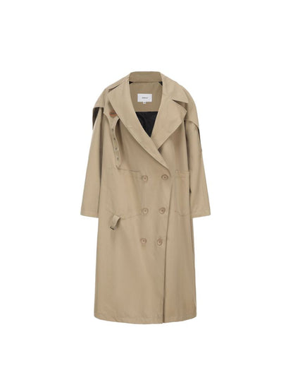 Double Breasted Buckle Strap Trench Coat