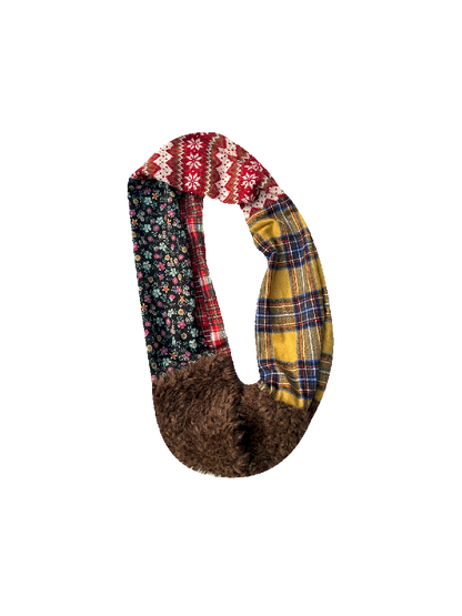 Vintage Color Plaid Plush Christmas Scarf