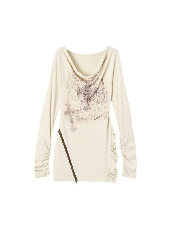 Swing Neck One Shoulder Shirt