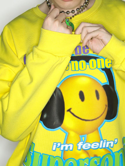 American Casual Street Smiley Loose Pullover