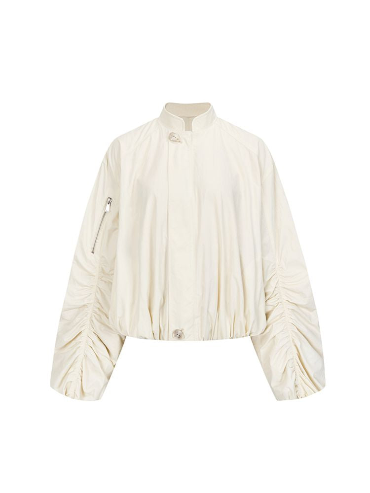 Lightweight Pleated Casual Short Jacket