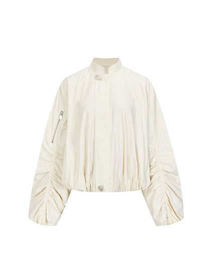 Lightweight Pleated Casual Short Jacket