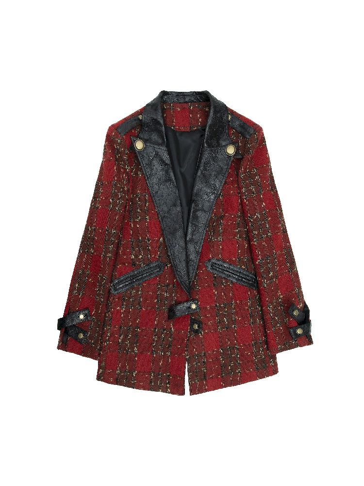 Checkered silhouette Christmas New Year blazer