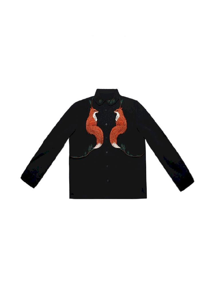 Red Fox embroidered shirt