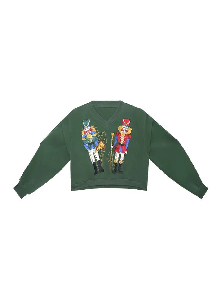 Nutcracker Embroidered Sweatshirt