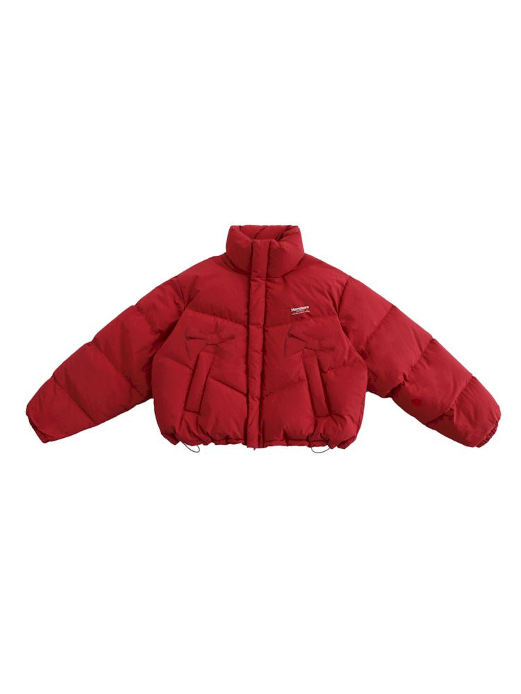 Absorbent bow short down jacket