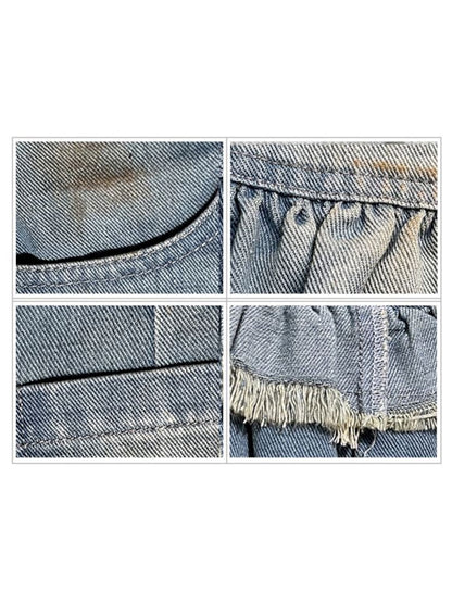 Raw Edge Mud Dye Denim Skirt