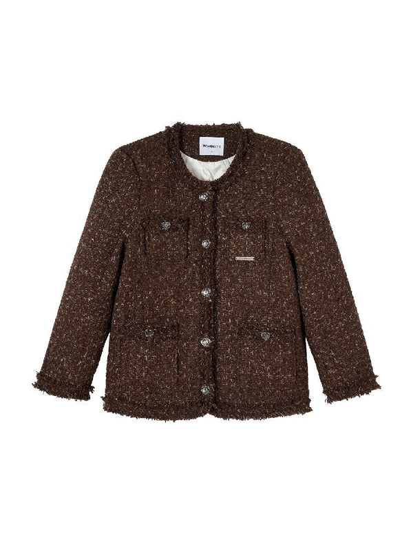 Small perfumed brown down jacket