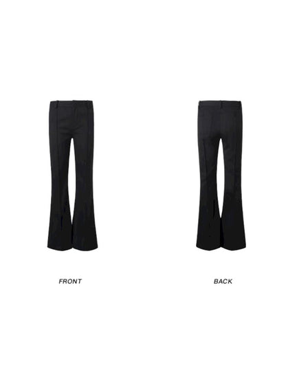 Mid Waist Slim Flared Western Trousers