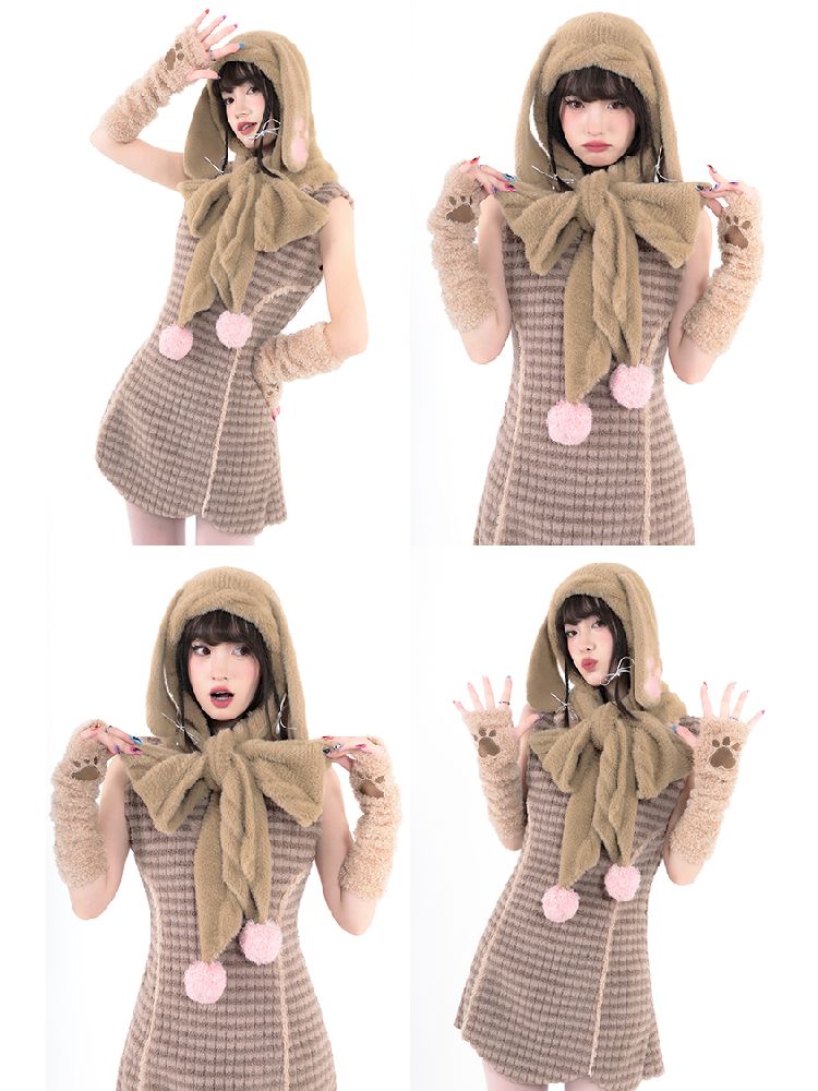 Rabbit Ears Hooded Scarf