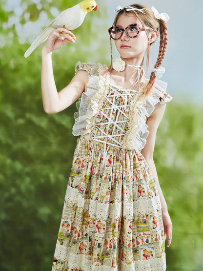 Sweet Cute Skirt Lolita Bowknot Girl Niche Dress