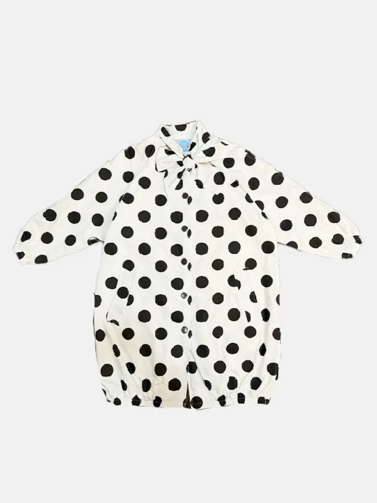 Polka Dot Printed Mid-Length Trench Coat