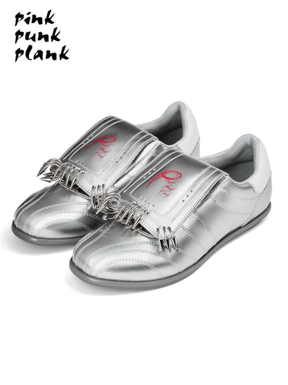 Metallic Silver Punk Sneakers