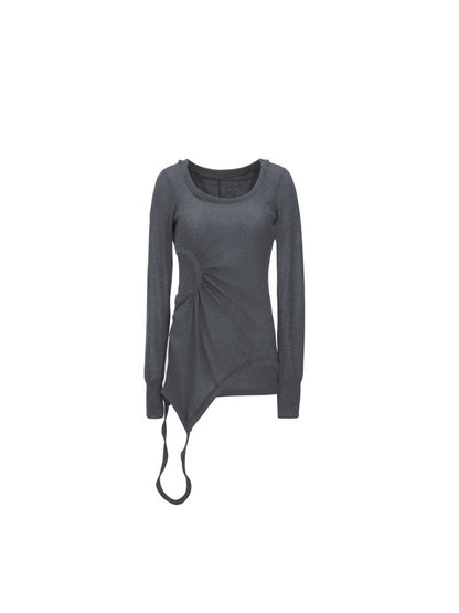 Hooded Square Neck Bottom T-Shirt