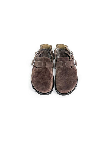 Double Buckle Suede Birkenstock Slippers