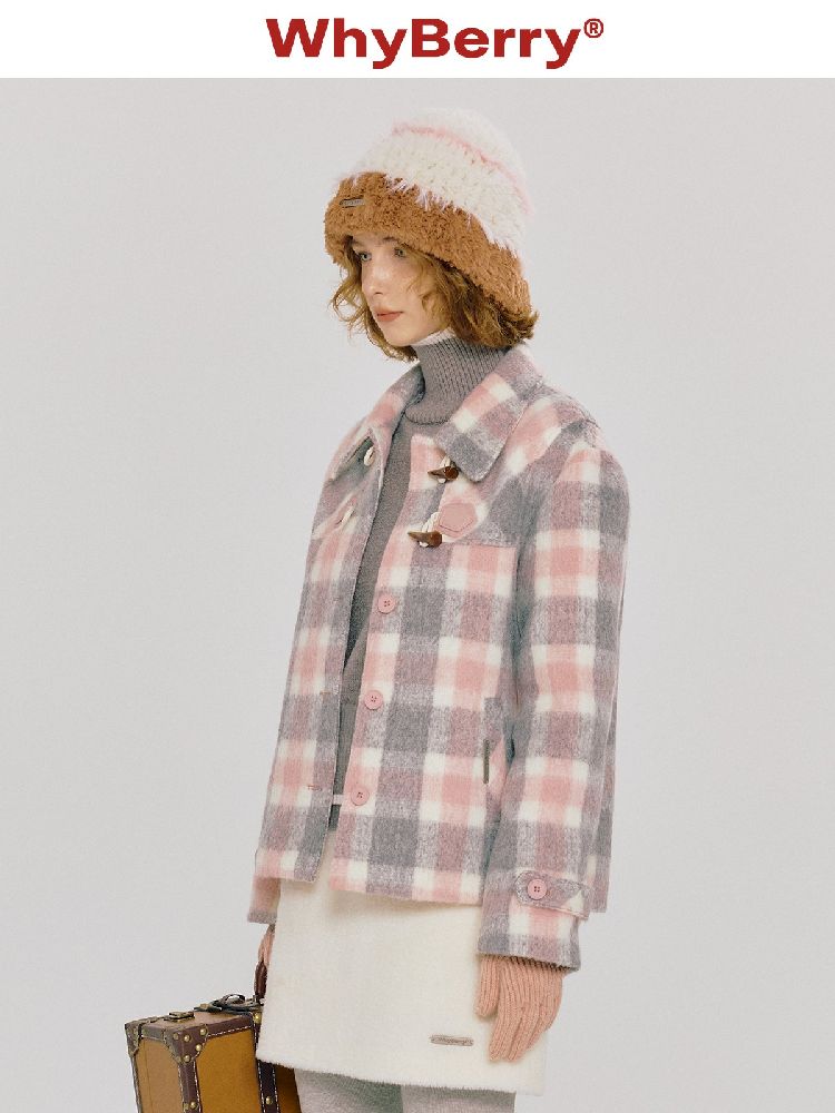 Clash of colors plaid coat