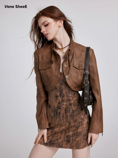 Brown Short Coat Jacket