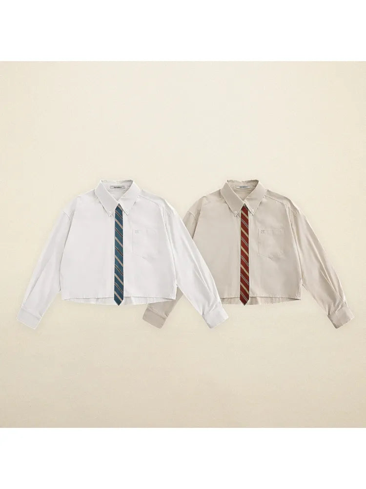 Label Pocket Intercolor Tie Short Shirt