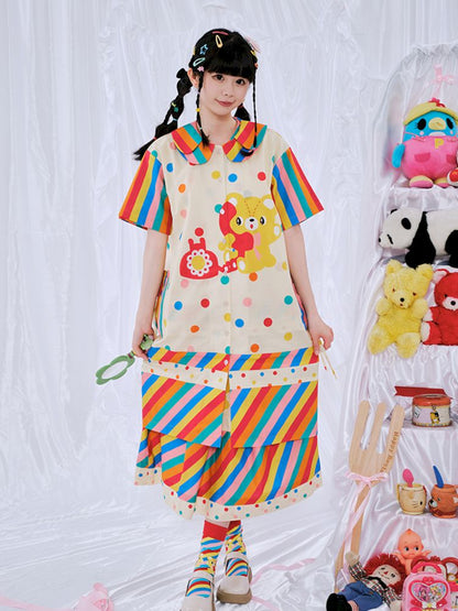 Rainbow Diary Shirt Dress