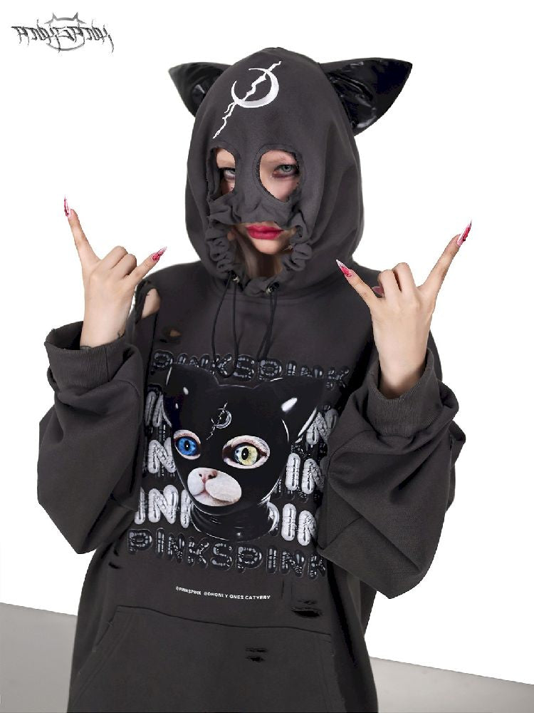 Devon Cat Ears Head Cover Hooded Sweatshirt