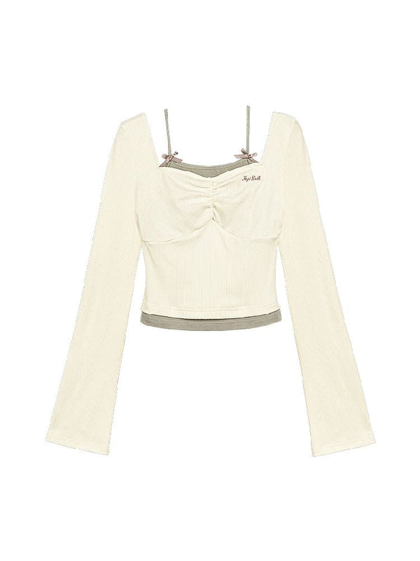 Slim long-sleeved blouse T-shirt