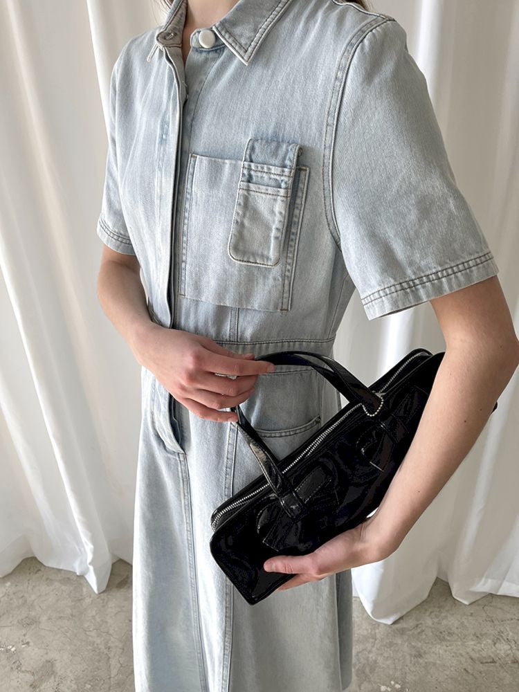 Denim Short Sleeve Work Dress