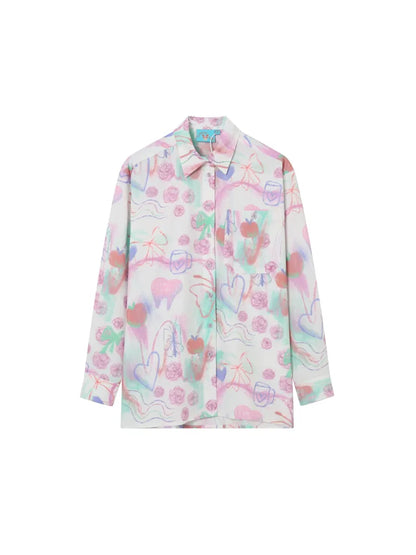 Printed Loose Long Sleeve Shirt