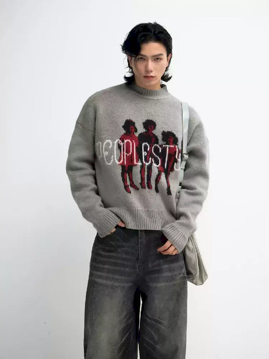 Printed Pullover Sweater