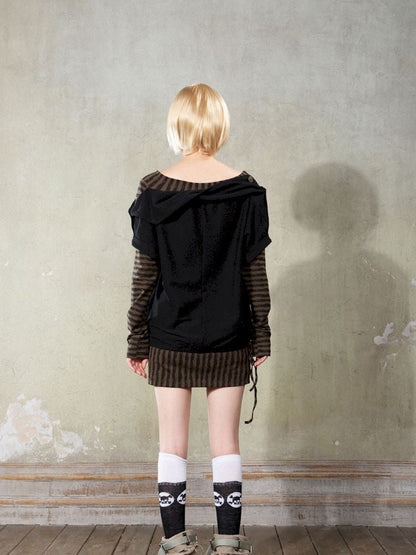 One Shoulder Punk Loose Sweatshirt