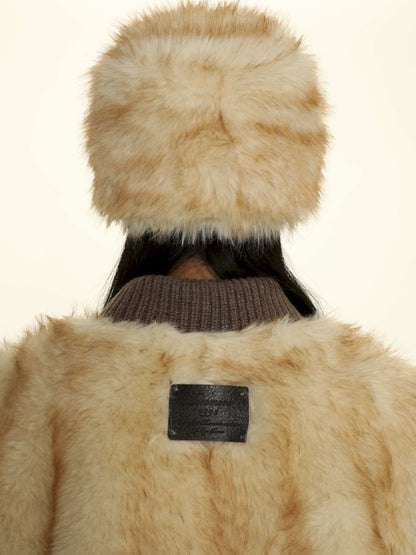 Fur thickened warm cold hat