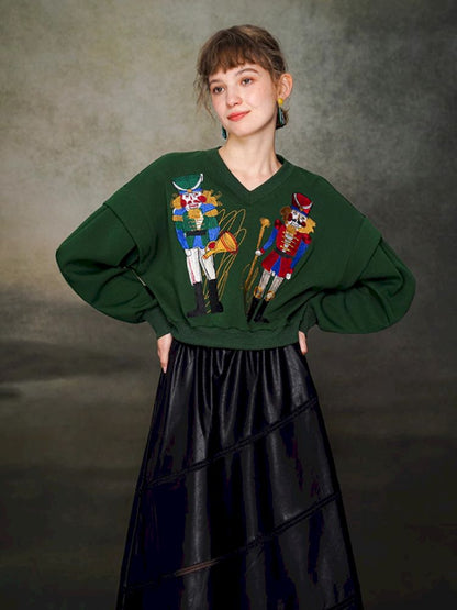 Nutcracker Embroidered Sweatshirt