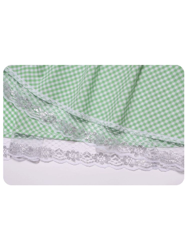 Green Lace Ribbon Loose Half Skirt