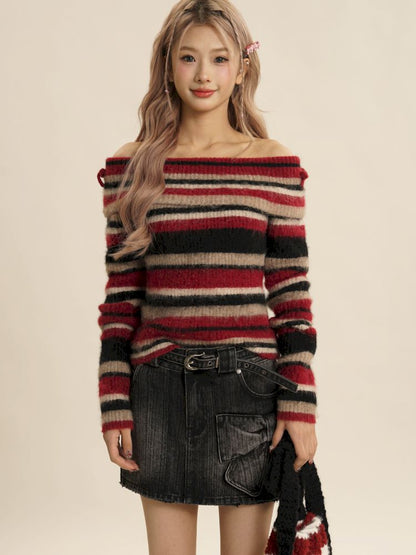 One shoulder Slim sweater