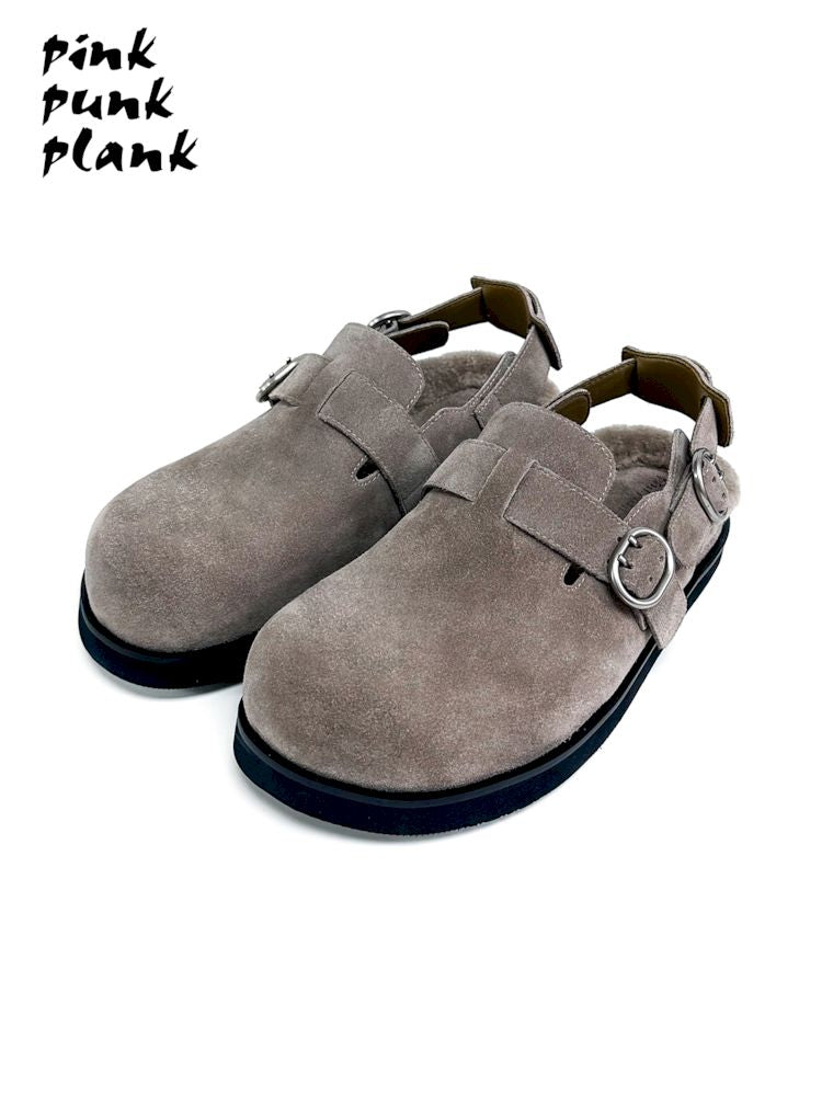 Double Buckle Suede Birkenstock Slippers