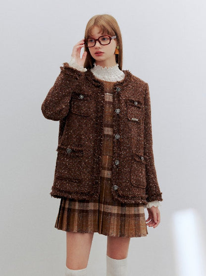 Small perfumed brown down jacket