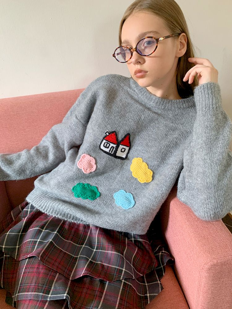 Fairy Tale Appliqued Sweater