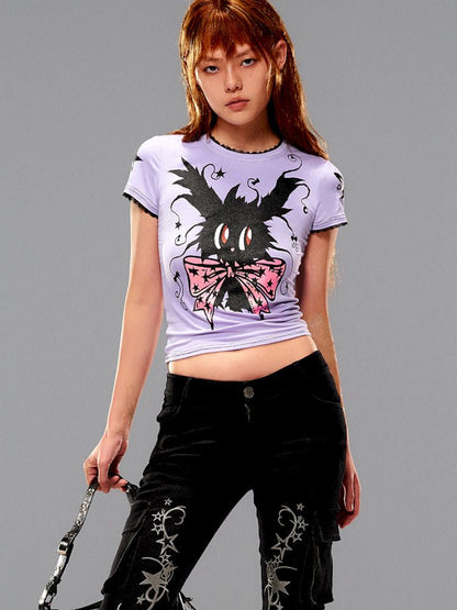 Magic Bunny Glitter Print T-Shirt