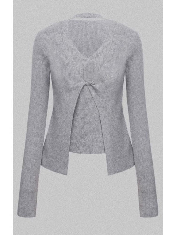 Fake Two Piece Knitted Cardigan