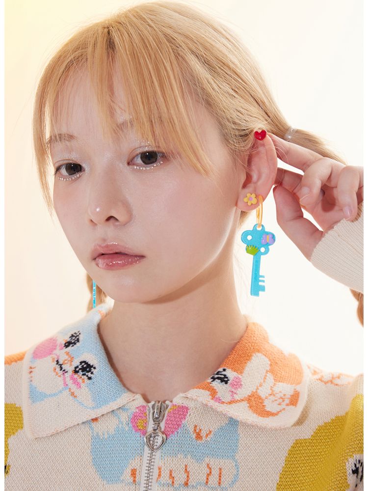 Cute Childish Key Earrings